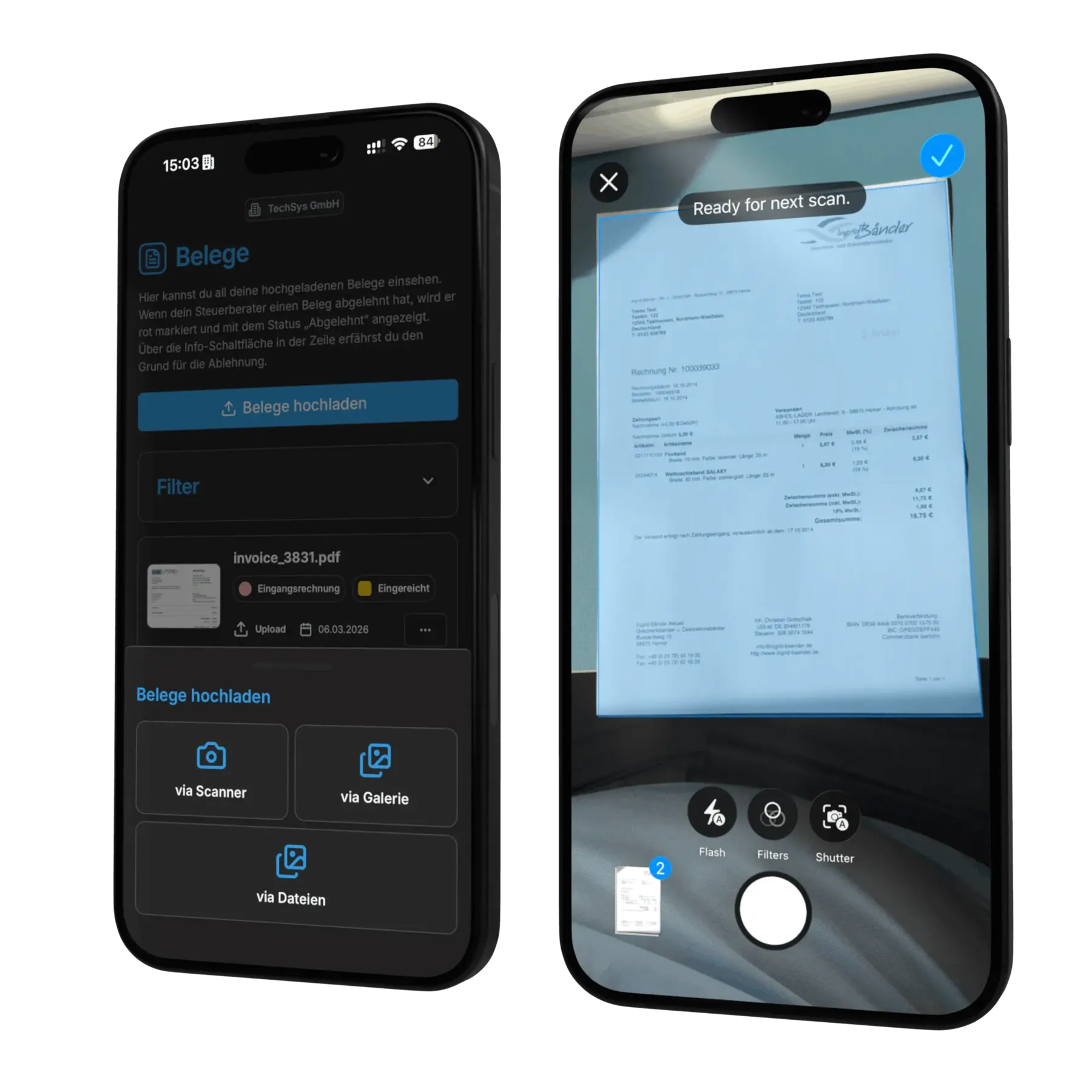 Buchführungsheld App Scanner-Funktion Buchführungsheld App Scanner-Funktion